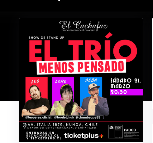 El Trío Menos Pensado - Show de Stand Up - Sábado 21 de Marzo 20:30 hrs